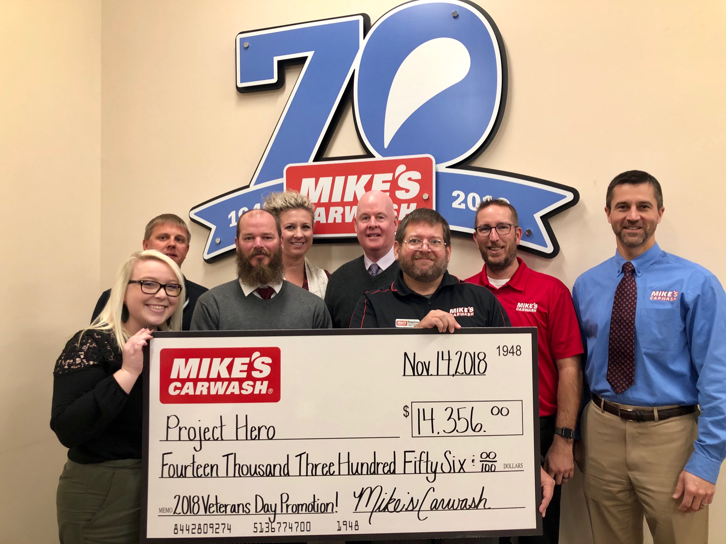 Mike's Carwash Raises $14K for Project Hero