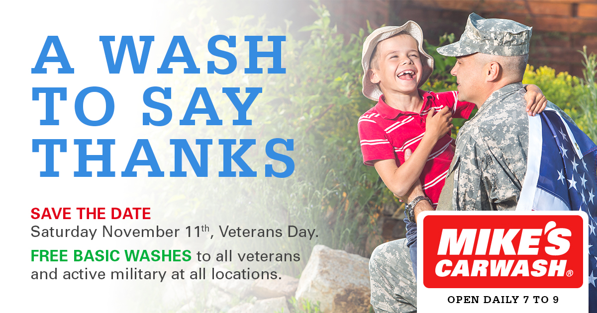 MIKE'S CARWASH Honors Veterans with Free Carwashes to Benefit Project Hero